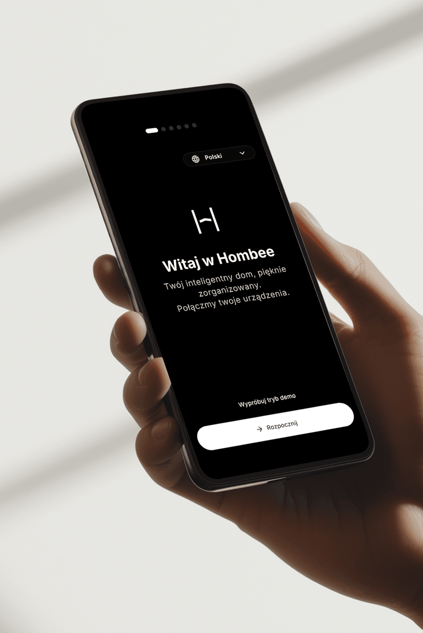 A phone showing the Hombee OS app.