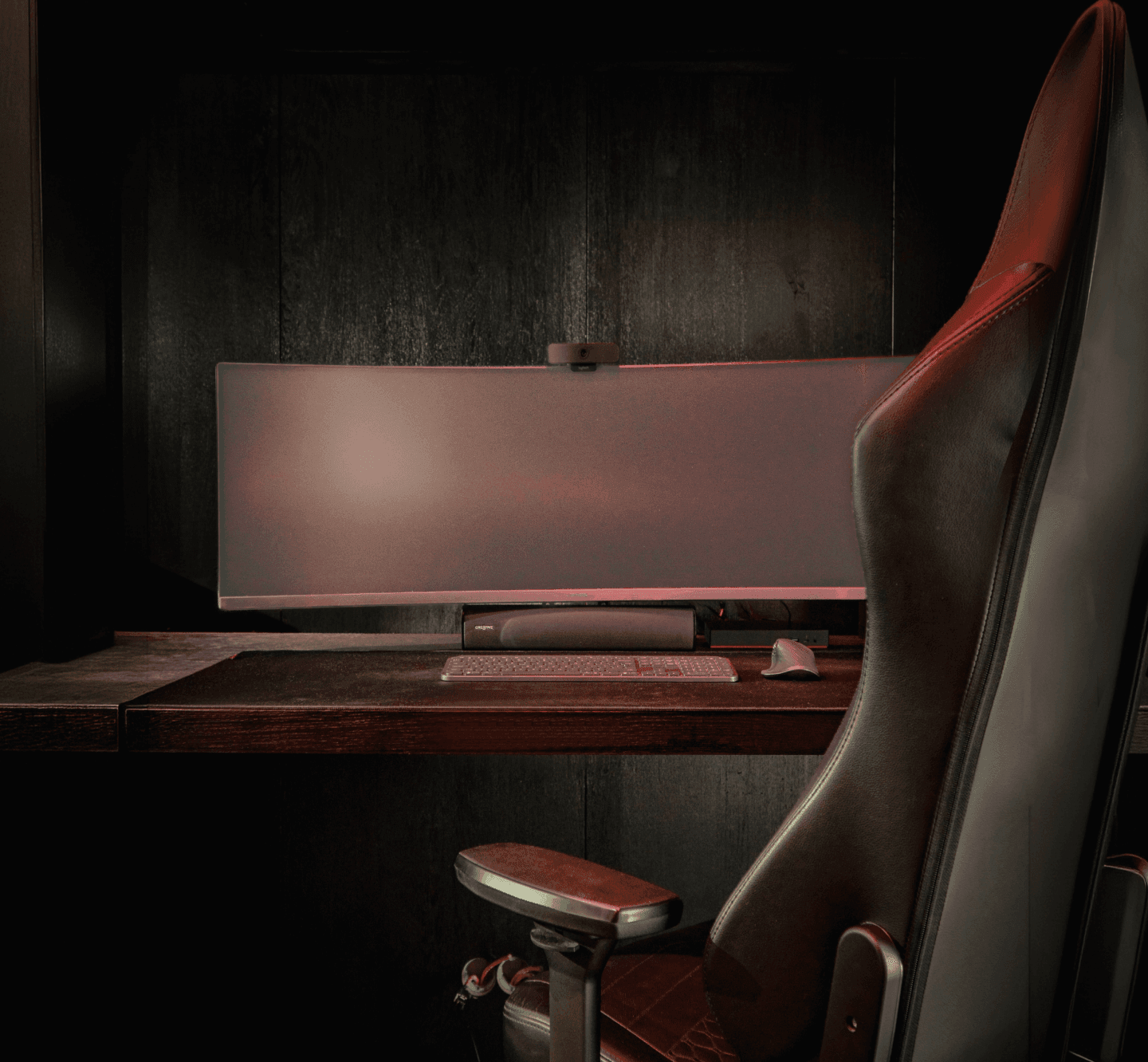 A room with a desk and chair prepared for flexible use.